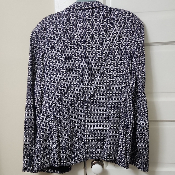 Topman Geometric Blazer - Blue and White - Picture 3 of 5